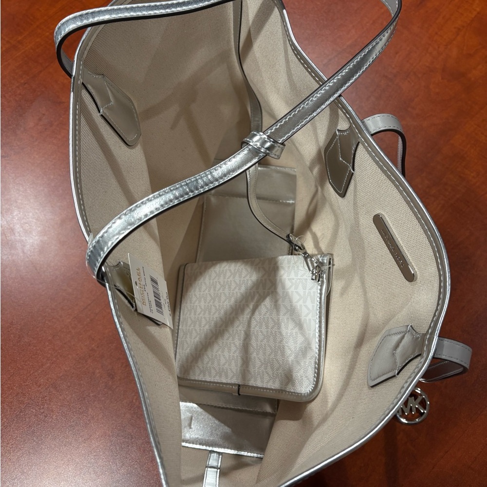 Michael Kors Metallic Silver Tote